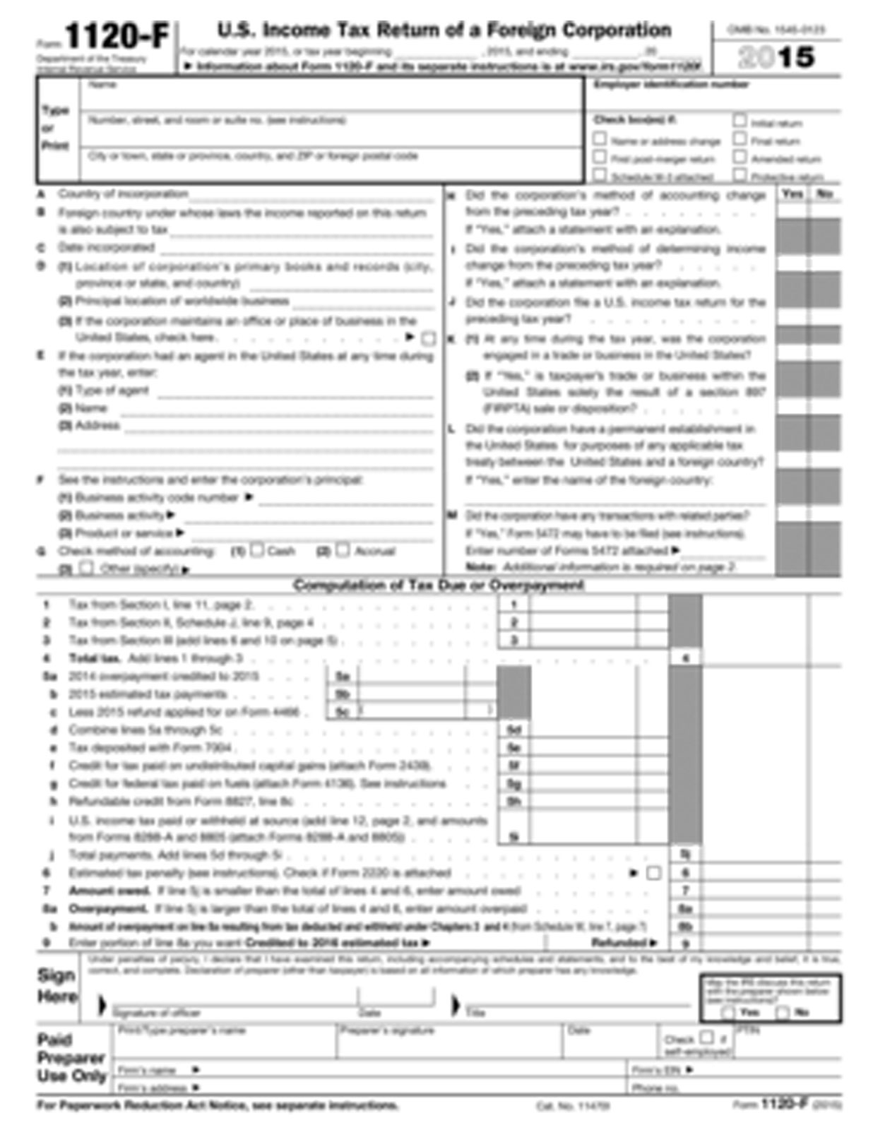 1120 F 2015 2016 Edit Forms Online PDFFormPro