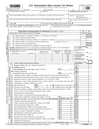 14 Form 1040nr ez Free To Edit Download Print CocoDoc