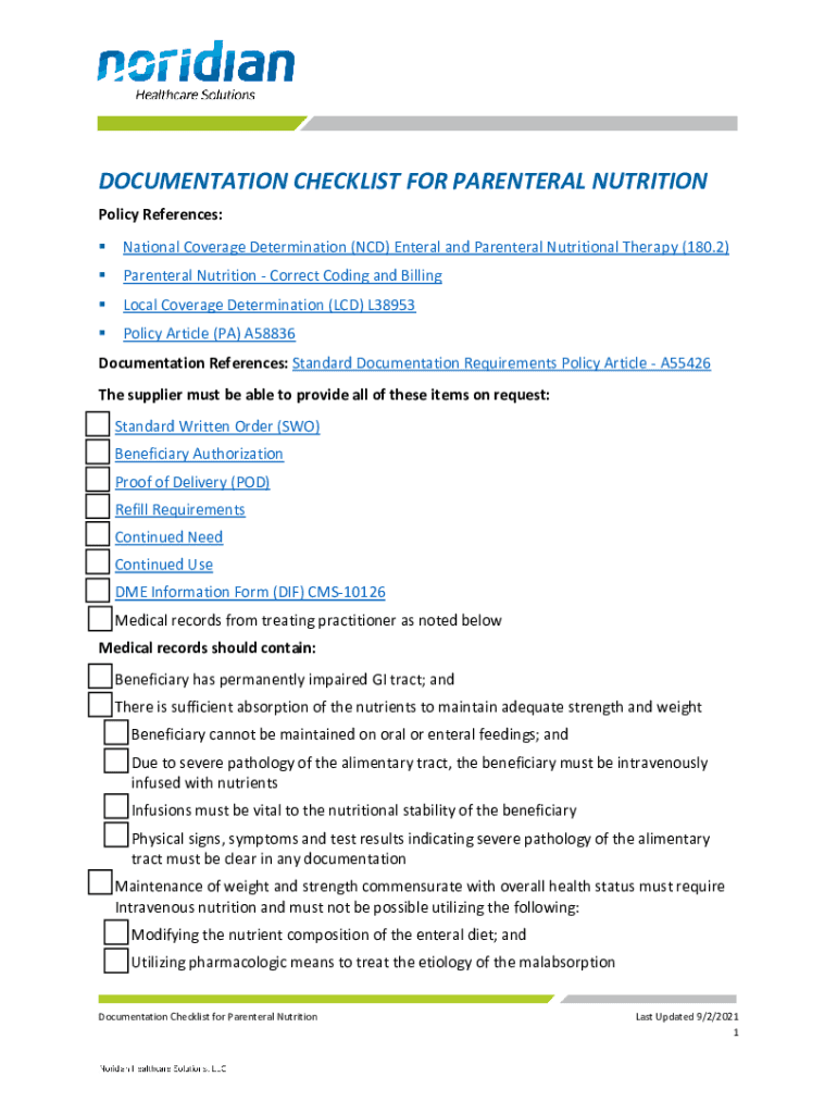 2021 2023 Form Noridian Healthcare Solutions Documentation Checklist