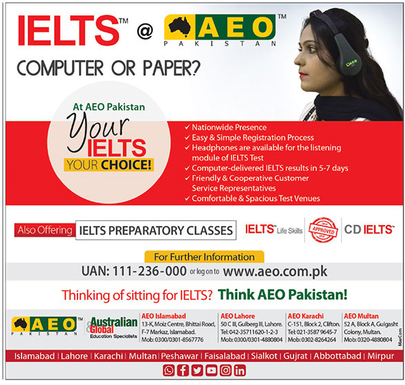 Admission Open For IELTS In AEO Pakistan Karachi 04 Nov 2018