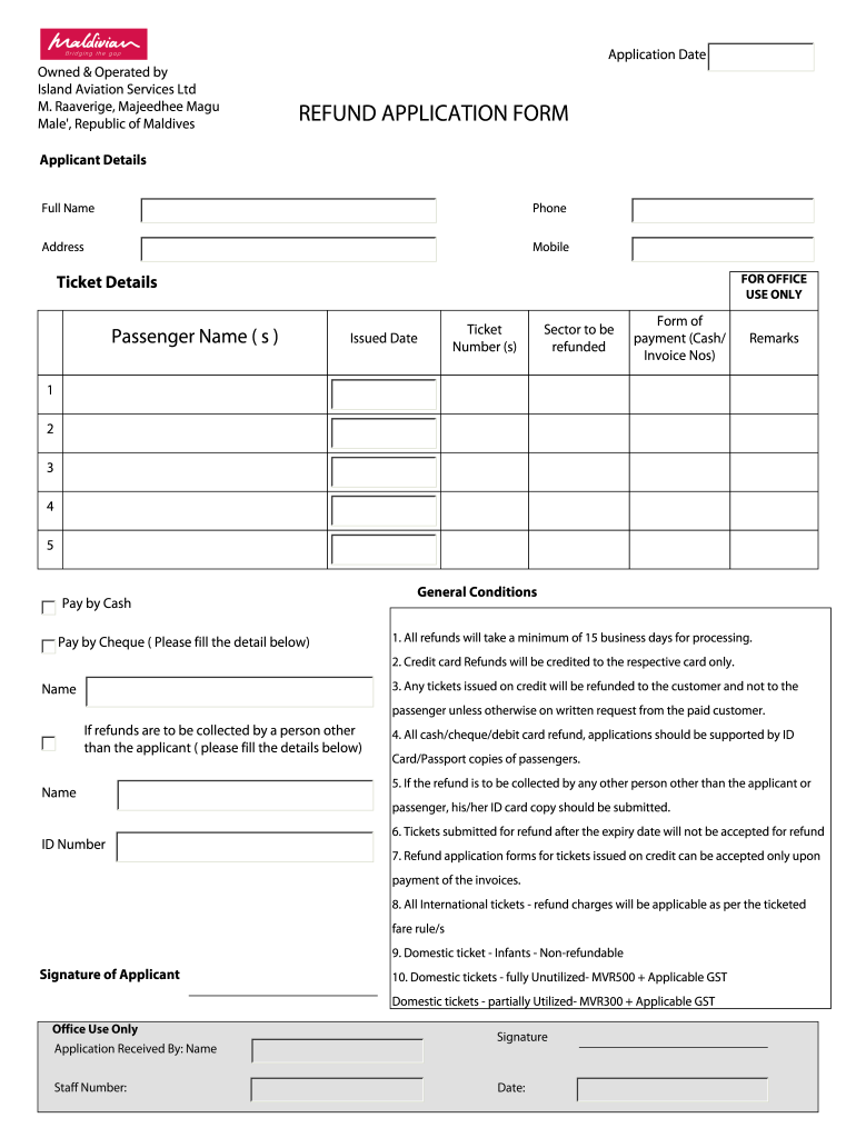 Aero Refund Form Fill Online Printable Fillable Blank PdfFiller