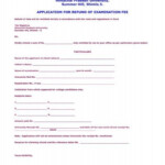 Application Form For Refund Of Examination Fee