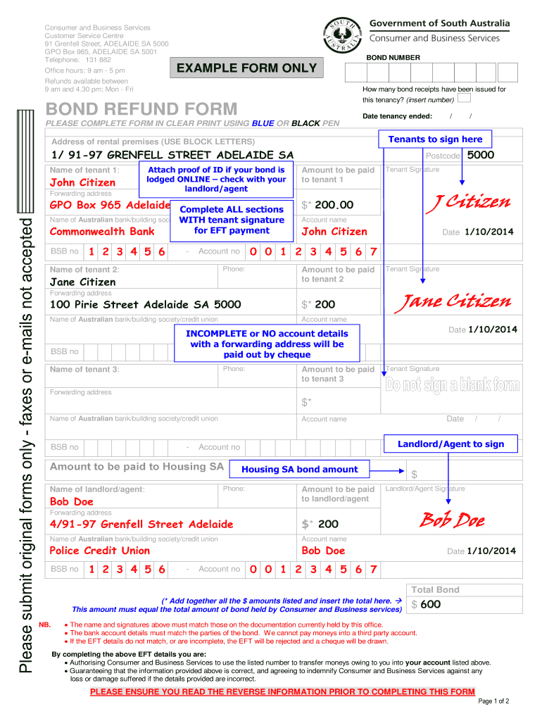 Bond Refund Form 2020 2021 Fill And Sign Printable Template Online