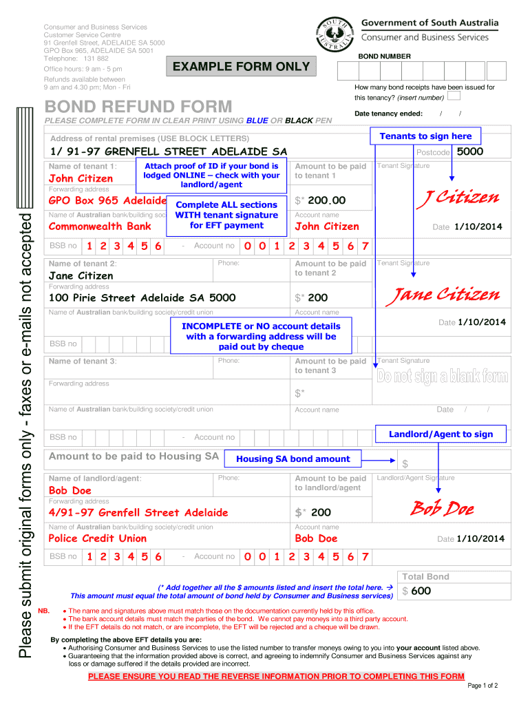 Bond Refund Form 2020 2021 Fill And Sign Printable Template Online 