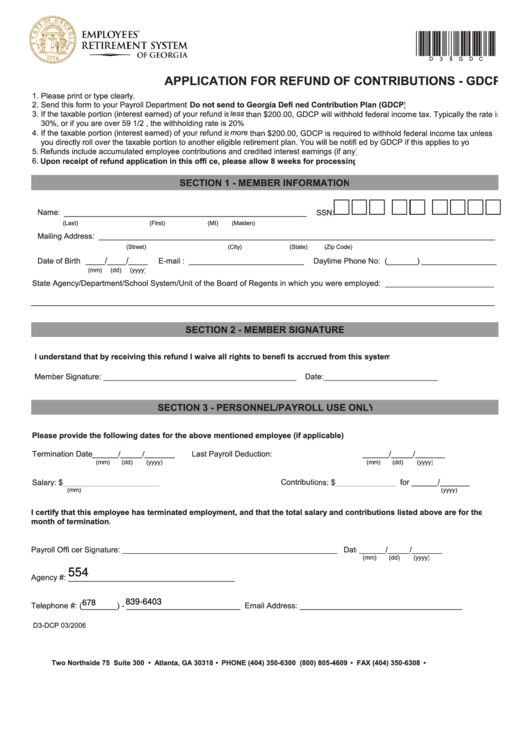 Contribution Refund Application