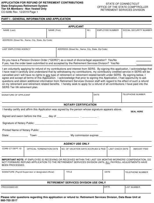 Form CO 628B Download Fillable PDF Or Fill Online Application For