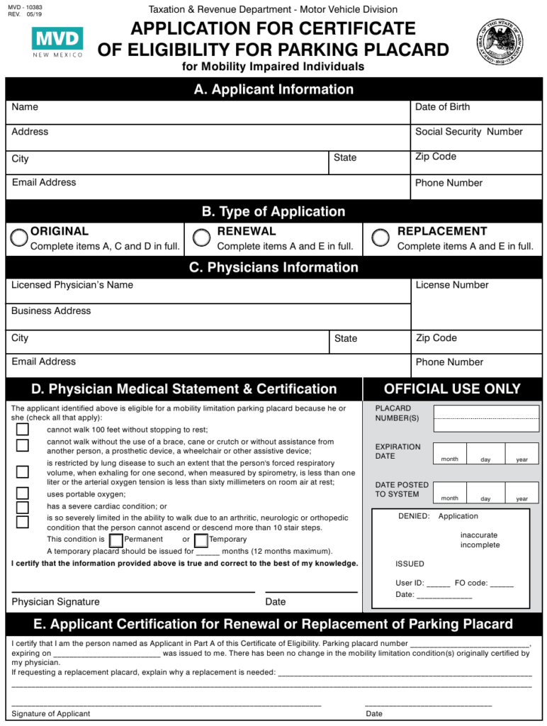 Form MVD 10383 Download Fillable PDF Or Fill Online Application For 