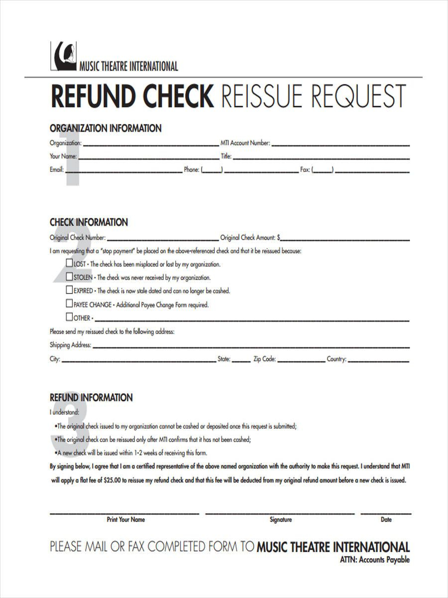 Free 8 Refund Request Forms In Pdf With Check Request Template Word