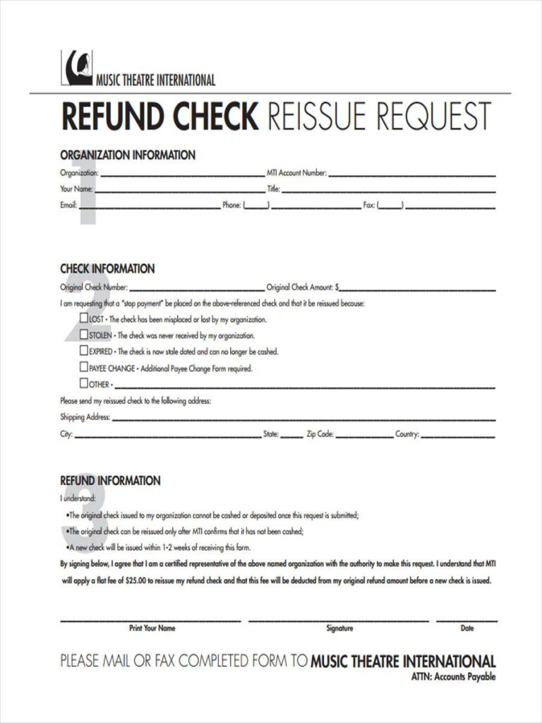 Free 8 Refund Request Forms In Pdf With Check Request Template Word 