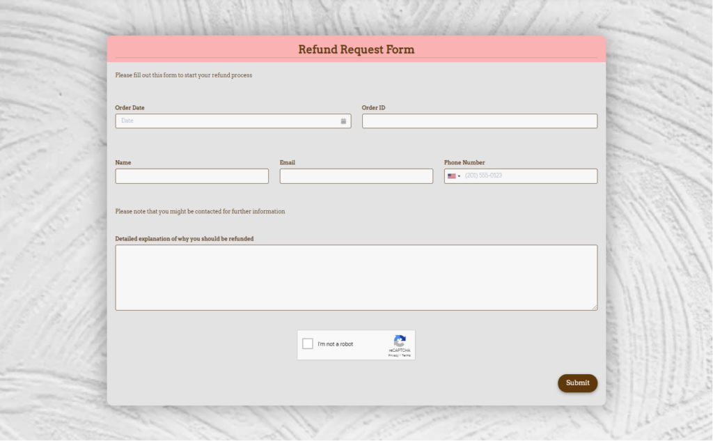 Free Refund Request Form Template Formplus