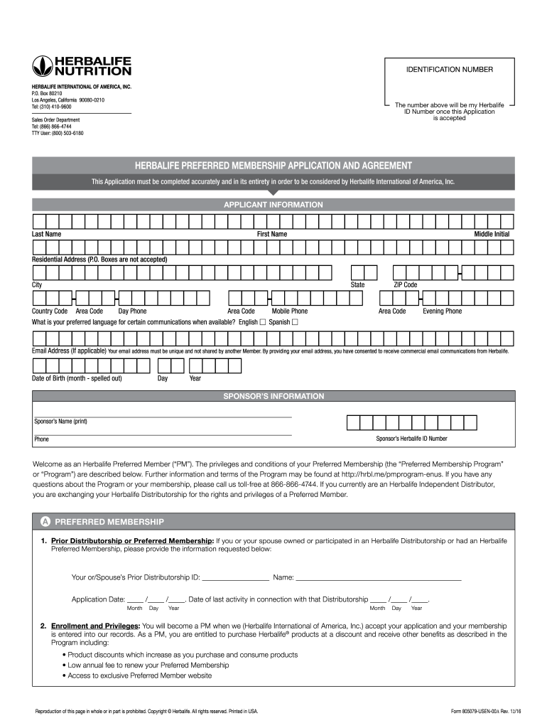 Herbalife Associate Application Form PDF Fill Out And Sign Printable