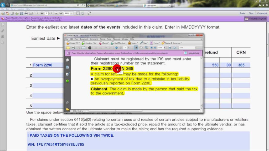 How To Apply For A Form 2290 Refund YouTube