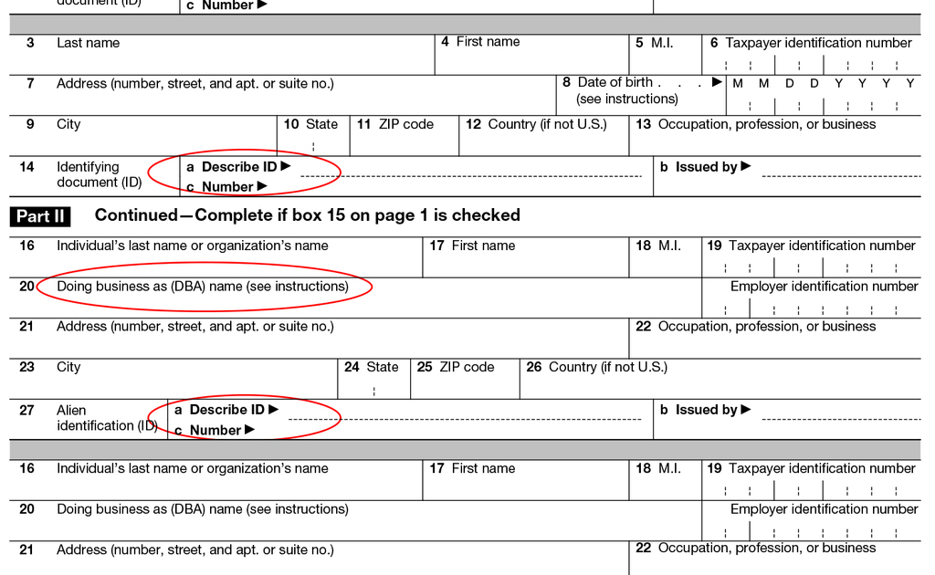 IRS Form 8300 Info Requirements For Reporting Cash Payments