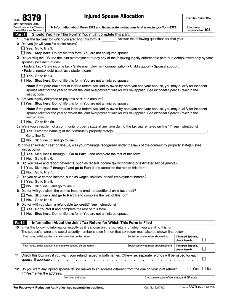 Irs Form 8379 Fill Out Sign Online DocHub