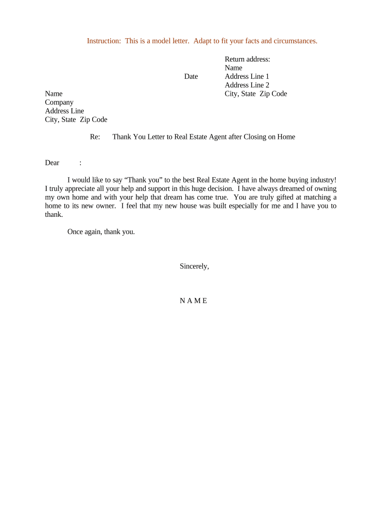 Letter Real Estate Doc Template PdfFiller