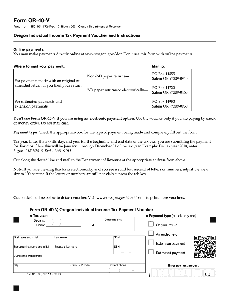 Oregon Form 40 V Fill Out And Sign Printable PDF Template SignNow