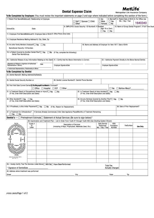 Printable Ada Dental Claim Form 2019 Printable Word Searches