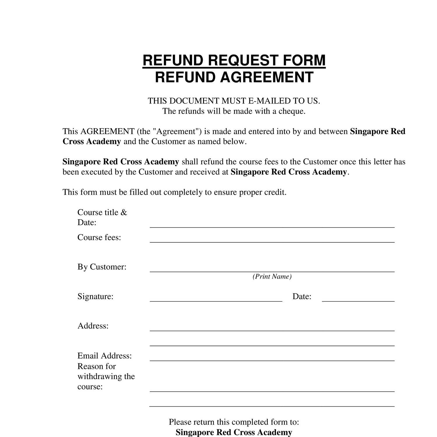 Refund Request Form pdf DocDroid
