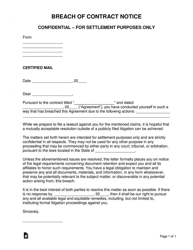 Sample Free Breach Of Contract Demand Letter Pdf Word Eforms Demand 