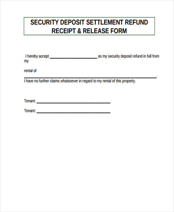 Security Deposit Refund Form Pdf Canadian Examples Working Guidelines