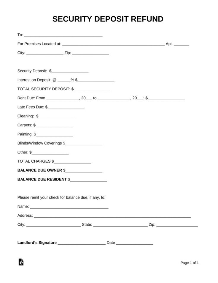 Security Deposit Return Form Template Best Of Free Security Deposit