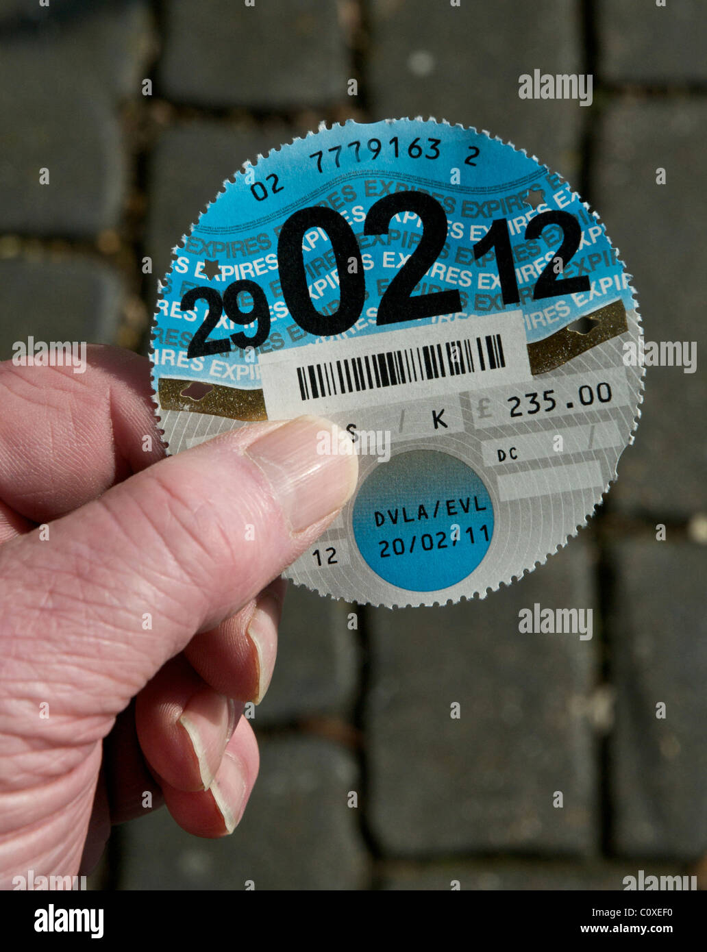 Tax Disc For UK Vehicle Road Fund Licence DVLA Stock Photo Alamy