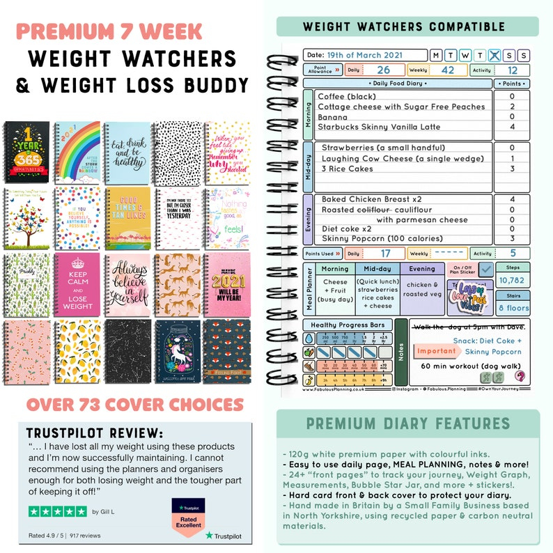 WEIGHT WATCHERS Food Planner 2023 Weight Loss Points Easy Etsy